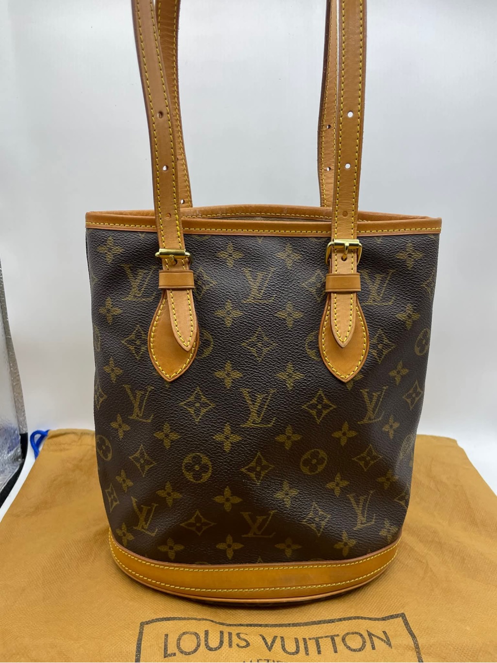 Louis Vuitton Monogram Petit Bucket 23 Tote Bag